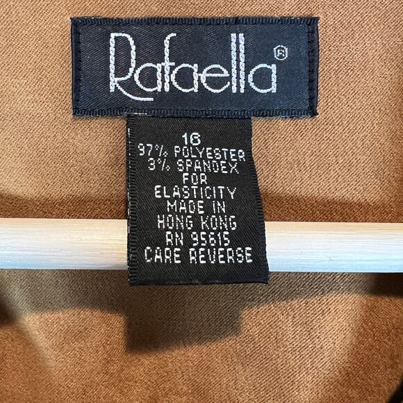 Rafaella Faux Suede Button Down Jacket Women's 16 Belted Tan Moleskin - Picture 6 of 10